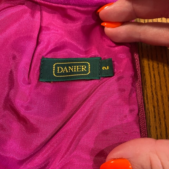 Vintage Suede Fuchsia Danier pencil skirt - Picture 2 of 5